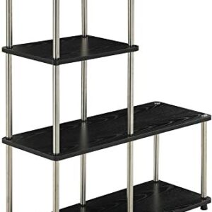 Convenience Concepts Designs2Go 4 tier Multi Shelf "L" Bookshelf, Black