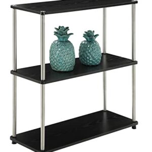 Convenience Concepts Designs2Go 3 Tier Bookshelf, Black