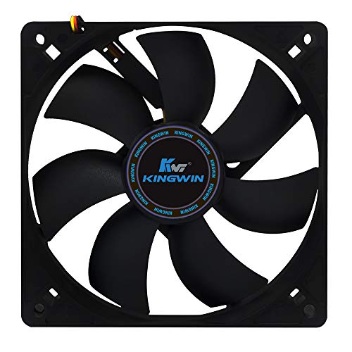 Kingwin 120mm Silent Fan for Computer Cases, Mining Rig, CPU Coolers, Computer Cooling Fan, Long Life Bearing, and Provide Excellent Ventilation Black CF-012LB