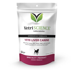 vetriscience vetri liver canine milk thistle supplement for dogs – advanced liver supplement for dogs with antioxidants, liver detox, for sensitive stomachs