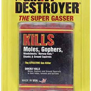 The Giant Destroyer (GAS KILLER) (12/4PK TOTAL) 48 kills Moles, Gophers, Woodchucks, Norway Rats, Skunks, Ground Squirrels in their Holes, Tunnels, Burrows. NO dealing w/ dead pest, better than traps