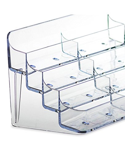 SOURCEONE.ORG 8 Pocket Desktop Clear Acrylic Business Card Holder