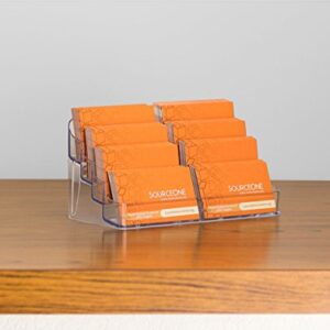 SOURCEONE.ORG 8 Pocket Desktop Clear Acrylic Business Card Holder