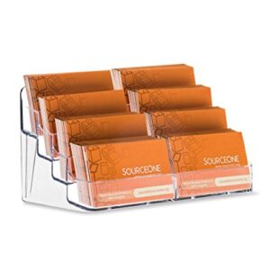 SOURCEONE.ORG 8 Pocket Desktop Clear Acrylic Business Card Holder