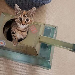 Suck UK | Cat Tank Play House | Send Your Feline to the Frontline with a Cardboard Cat House | Interactive Cat Toys & Kitten Toys | | Tank You for Your Service | Cardboard Cat Houses & Condos |