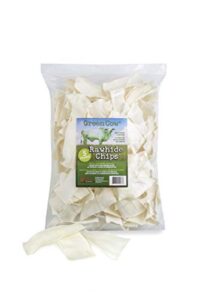 green cow rawhide dog bones, natural chips, 5-pound bag