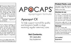 Apocaps CX Apoptogen Formula for Dogs , 90 Count (Pack of 1)