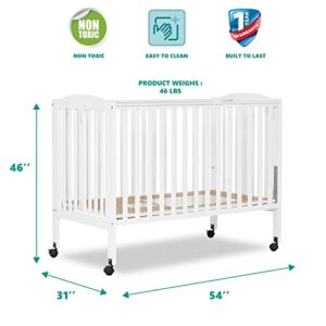 Dream On Me, Full Size 2-in-1 Folding Stationary Side Crib, White