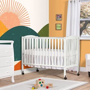 Dream On Me, Full Size 2-in-1 Folding Stationary Side Crib, White