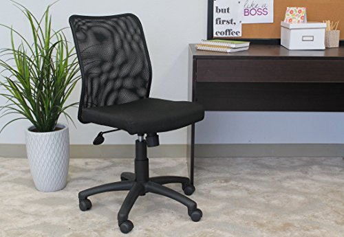 Boss Office Products Budget Mesh Task Chair without Arms in Black