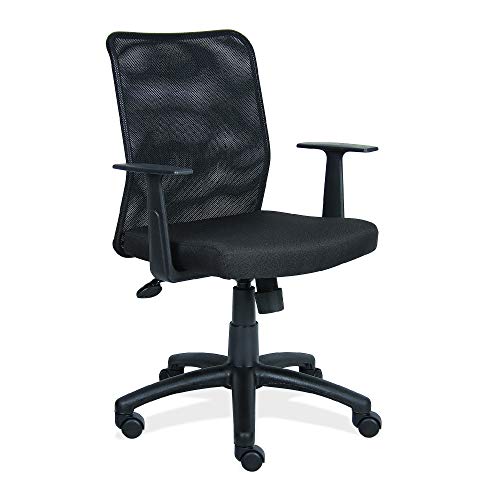 Boss Office Products Budget Mesh Task Chair with Arms in Black