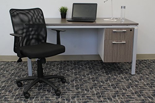 Boss Office Products Budget Mesh Task Chair with Arms in Black