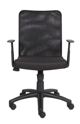 Boss Office Products Budget Mesh Task Chair with Arms in Black