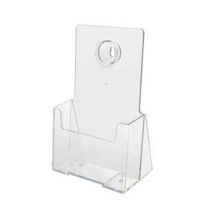 sourceone brochure holder for 4” x 9” trifold booklets – clear acrylic countertop organizer