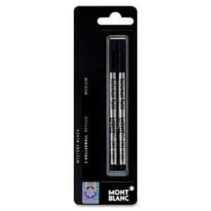 montblanc mnb15158 - rollerball pen refill, medium point, 2/pk, black ink