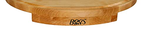 John Boos Block CCS24180125 Corner Counter Saver Maple Wood Oval Cutting Board with Juice Groove, 24 Inches x 18 Inches x 1.25 Inches
