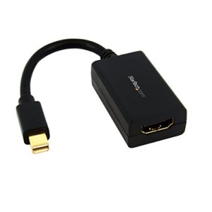 startech.com mini displayport to hdmi adapter - 1080p - mini dp to hdmi monitor/display/tv - passive mdp 1.2 to hdmi adapter dongle video converter - upgraded version is mdp2hdec (mdp2hdmi)