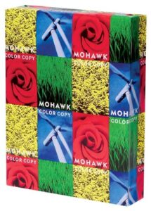 mohawk color copy 98 paper and cover stock, 98 bright, 28 lb bond weight, 8.5 x 11, bright white, 500/ream