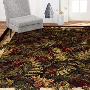 home dynamix optimum kawan area rug 5'2" x 7'2" traditional area rug, black/burgundy/ivory