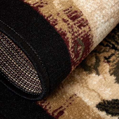 Home Dynamix Optimum Kawan Area Rug 5'2" x 7'2" Traditional Area Rug, Black/Burgundy/Ivory