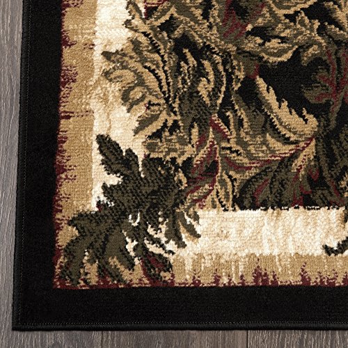 Home Dynamix Optimum Kawan Area Rug 5'2" x 7'2" Traditional Area Rug, Black/Burgundy/Ivory