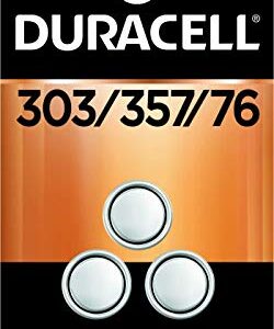 Duracell 303/357/76 Silver Oxide Button Battery, 3 Count Pack, 303/357/76 1.5 Volt Battery, Long-Lasting for Watches, Medical Devices, Calculators, and More