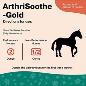 NaturVet ArthriSoothe-GOLD Advanced Equine Glucosamine Joint Supplement Formula for Horses, Liquid, Made in The USA with Globally Source Ingredients 32 Ounce