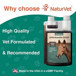 NaturVet ArthriSoothe-GOLD Advanced Equine Glucosamine Joint Supplement Formula for Horses, Liquid, Made in The USA with Globally Source Ingredients 32 Ounce