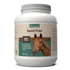 NaturVet – Sand Free Horse Powder – 3 lbs – Maintains Healthy Intestinal Function – Supports Removal of Sand from Ventral Colon – Enhanced with Tasty Apple Flavor