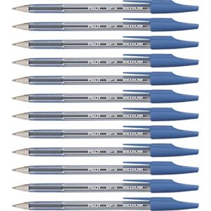 Pilot, 36711, Better Stick Ballpoint Pen, Medium 1mm, Blue Ink, Translucent Blue Barrel, Dozen