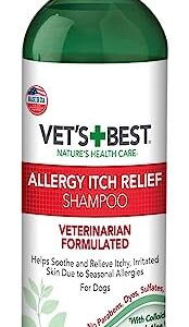 Vet's Best Allergy Itch Relief Dog Shampoo | Cleans and Relieves Discomfort from Seasonal Allergies | Gentle Formula | 16 Oz