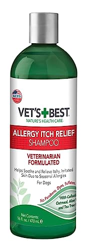 Vet's Best Allergy Itch Relief Dog Shampoo | Cleans and Relieves Discomfort from Seasonal Allergies | Gentle Formula | 16 Oz