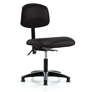 Perch Task Chair with Adjustable Back Support, Stationary Caps, Desk Height, Black Vinyl