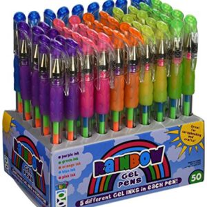 Raymond Geddes Rainbow Color Assorted Gel Pens (Pack of 50)