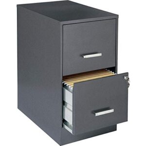 lorell soho 22" 2-drawer file cabinet llr16871,metallic charcoal