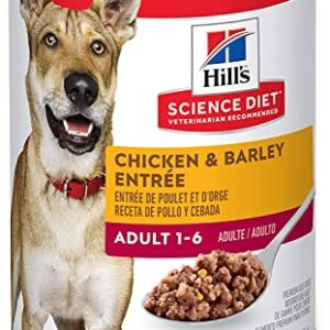 Hill's Science Diet Wet Dog Food, Adult 1-6, Chicken & Barley Entrée, 13 oz. Cans, 12-Pack