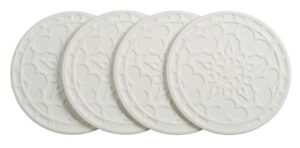 le creuset silicone french coasters, set of 4 - 4" diameter , white