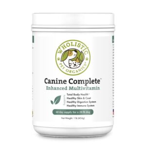 wholistic pet organics canine complete: multivitamin for dogs organic homemade dog food supplement dog multivitamin powder with probiotics healthy immune system digestive support for all ages
