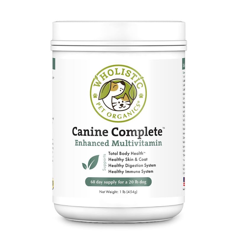 Wholistic Pet Organics Canine Complete: Multivitamin for Dogs Organic Homemade Dog Food Supplement Dog Multivitamin Powder with Probiotics Healthy Immune System Digestive Support for All Ages