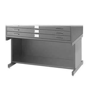 safco products 4975gr flat file high base for 5-drawer 4994grr flat file, sold separately, gray