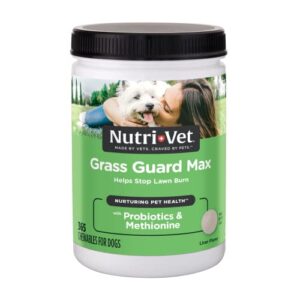 nutri-vet grass guard chewables for dogs - prevent lawn burn from dog urine - 365 count