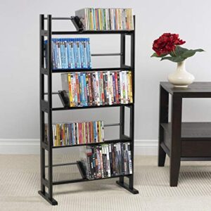 Atlantic Element Media Storage Rack - Holds Up to 230 CDs or 150 DVDs, Contemporary Wood & Metal Design with Wide Feet for Greater Stability, PN35535601 In Espresso
