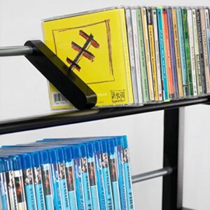 Atlantic Element Media Storage Rack - Holds Up to 230 CDs or 150 DVDs, Contemporary Wood & Metal Design with Wide Feet for Greater Stability, PN35535601 In Espresso