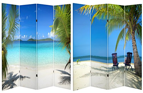 Oriental Furniture 6 ft. Tall Double Sided Ocean Room Divider