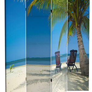 Oriental Furniture 6 ft. Tall Double Sided Ocean Room Divider