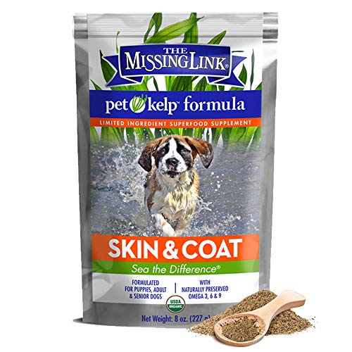 The Missing Link Pet Kelp Skin & Coat Powder Formula, Organic & Limited Ingredient Superfood Supplement, Kelp, Flaxseed & Sunflower Seed, Omegas Support Puppy, Adult & Senior Dogs, 8oz