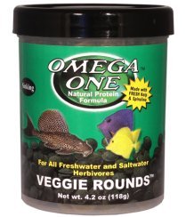 omega one veggie rounds, 14mm rounds, sinking, 4.2 oz container