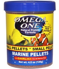 omega one garlic marine pellets, sinking, 2mm small pellets, 4.5 oz