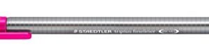 STAEDTLER 334 Triplus Fineliner Superfine Point Pens, 0.3 mm, Magenta, Box of 10