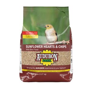 audubon park sunflower hearts & chips wild bird food, no mess sunflower seeds for birds, 5-pound bag